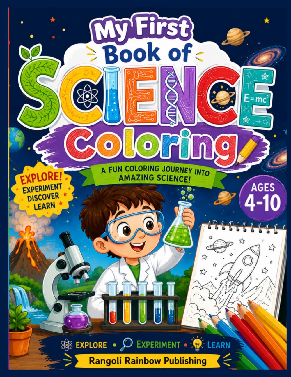 My First Book of Science Coloring: Creative STEM Coloring Pages for Curious Kids Featuring Science Labs, Space, Technology, Nature, and Animals