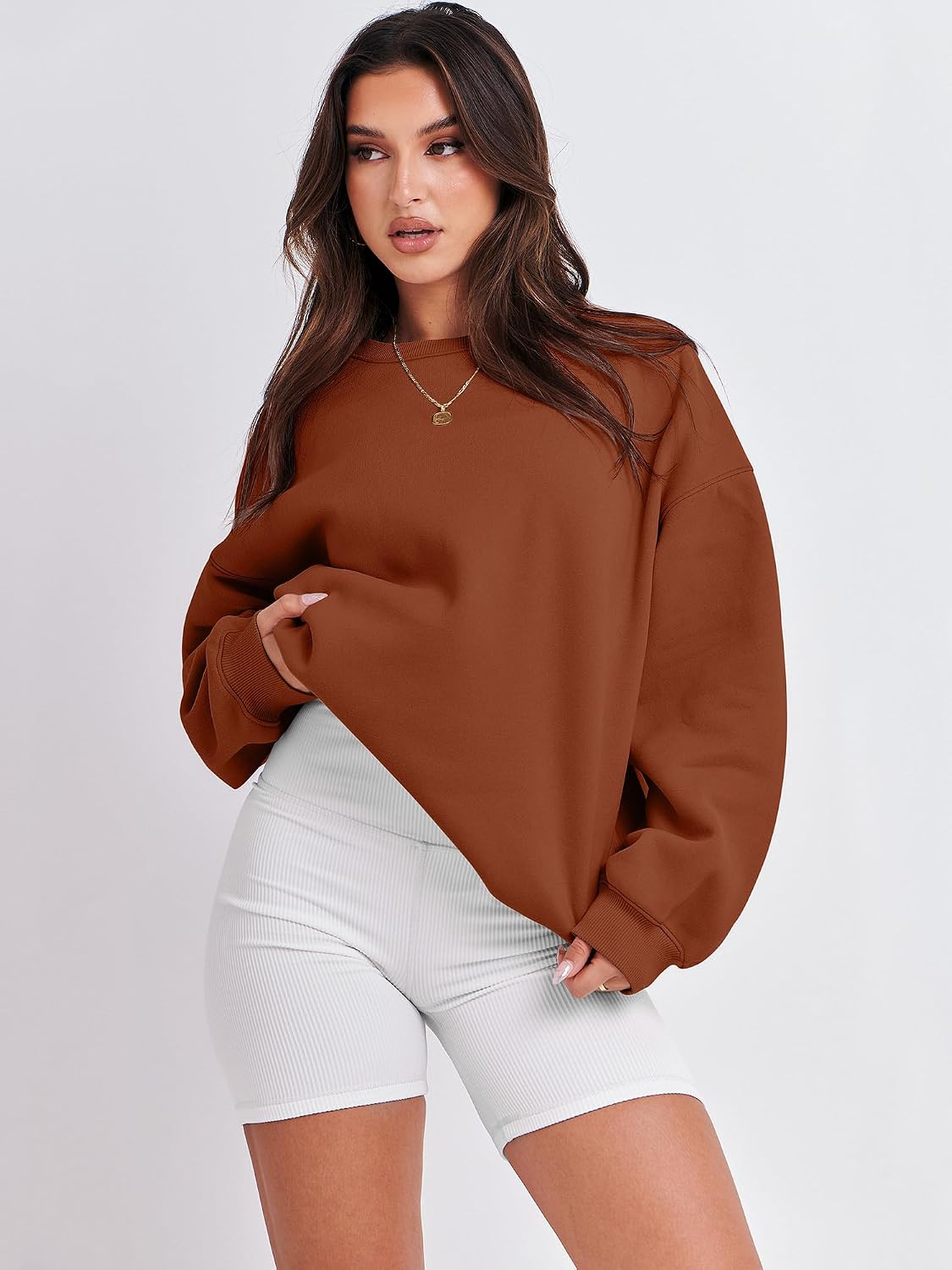 ANRABESS Oversized Sweatshirt for Women Crewneck Y2K Hoodies Fleece Casual Comfy Pullover Top Fall Outfits Clothes 2025