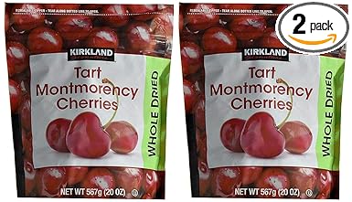 Kirkland Signature Dried Natural Cherries 20 Ounce (20 Ounce Bags (2 Pack))