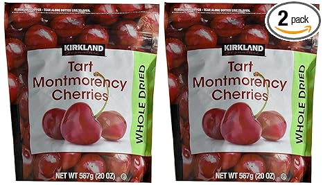 Kirkland Signature Dried Natural Cherries 20 Ounce (20 Ounce Bags (2 Pack))