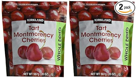 Kirkland Signature Dried Natural Cherries 20 Ounce (20 Ounce Bags (2 Pack))