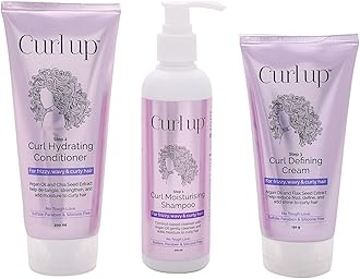 Curl Care Bundle with Curly Hair Shampoo, Conditioner and Leave in Curl Defining Cream - For Dry Frizzy, Wavy & Curly Hair - Sulphate Paraben And Silicone Free (Combo of 3)