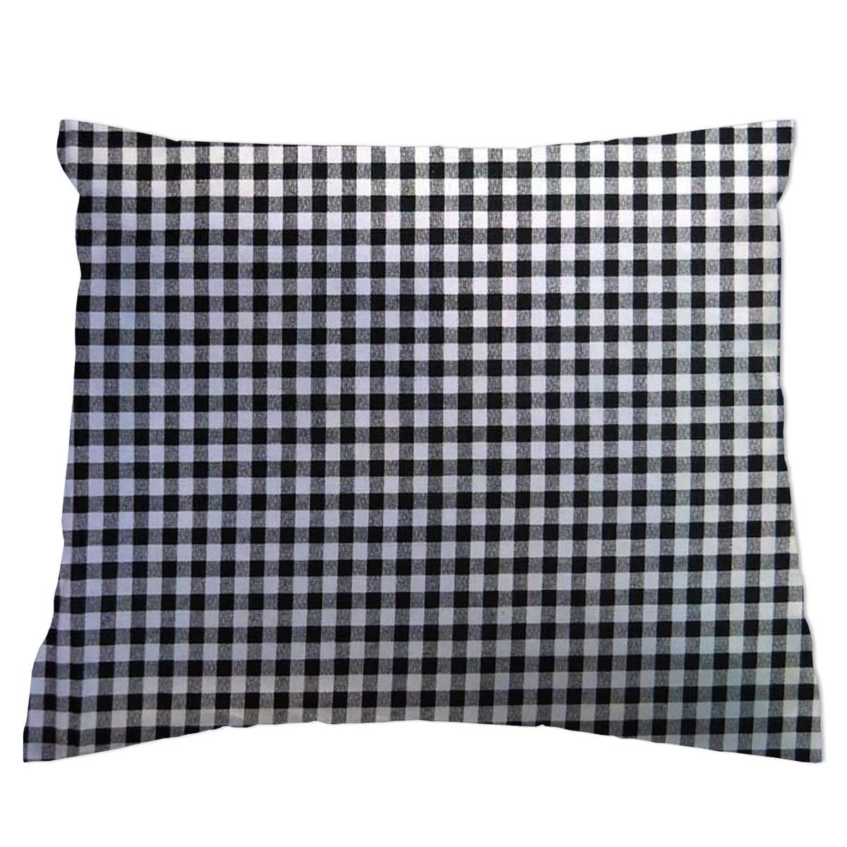 SheetWorld Crib/Toddler Percale Baby Pillow Case - Black Gingham Check - Made in USA