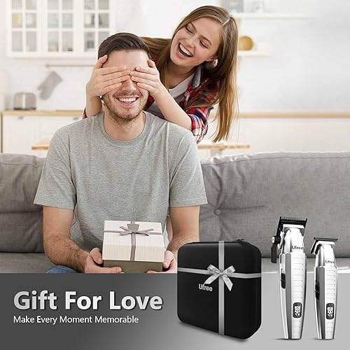 Miniatura 7 de Ufree Juego de cortapelos profesional para hombres, cortaúñas y recortadoras, cortadora de barba eléctrica con bolsa de barbero, regalos para