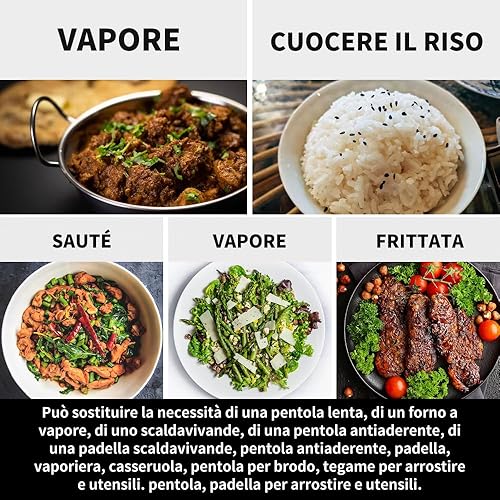 Miniatura 6 de Olla de cocción lenta programable de 5.5 cuartos de galón con temporizador, forro de aleación de aluminio antiadherente. Cocina lenta alta/cocción