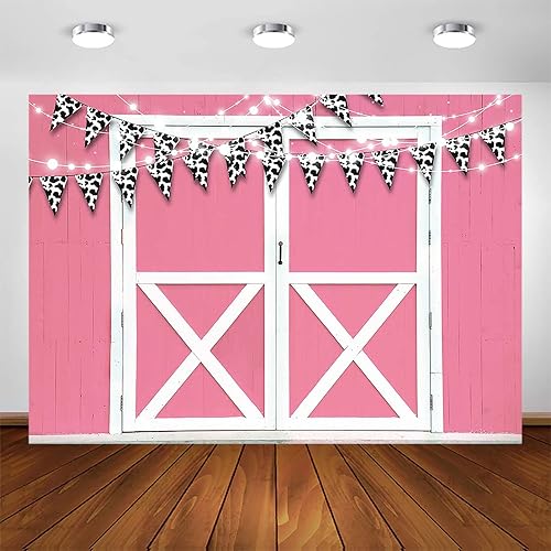 Avezano Decoraciones de granja, telón de fondo para puerta de granero, temática de animales, pancarta de cumpleaños rústica, accesorios de