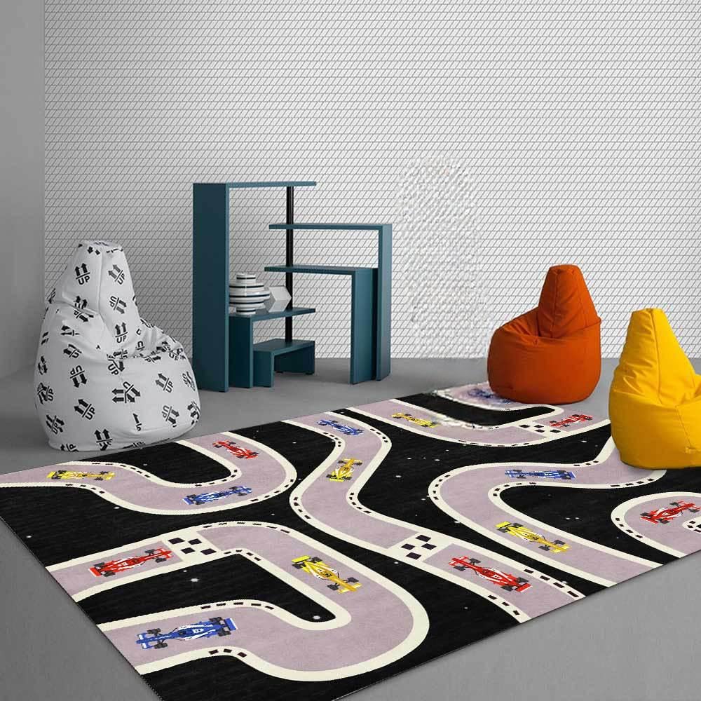Tapis doux pour chambre d'enfant motif dessin animé tapis lavable cocon de douceur de jeux