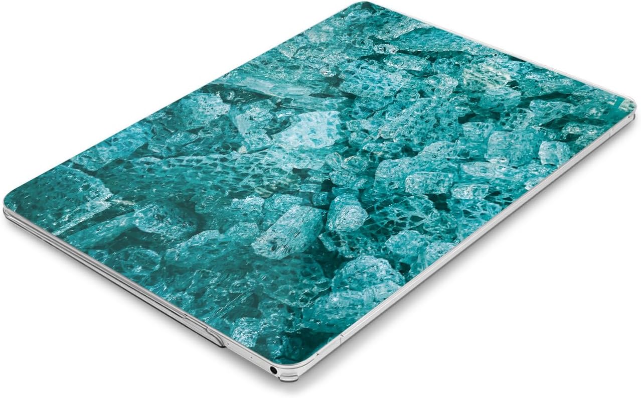 Hard Case Compatible for MacBook Pro 16 14 M3 M2 2023 M1 Pro 13 2022 Air 13 2021 Retina 2020 Mac 11 12 Crystals Texture Pattern Teal Print Glass Blue Design Top Touch Bar Cover t0160