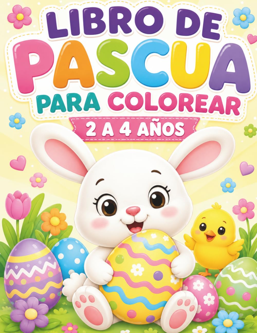 Libro de Pascua para colorear.: Más de 40 dibujos fáciles y adorables para niños y niñas de 2 a 4 años