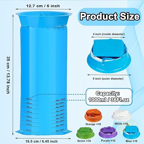 Miniatura 2 de Bolsas de vómito, paquete de 50 bolsas de emesis, bolsas de 3.9 onzas líquidas resistentes a fugas, desechables, bolsa portátil para enfermedad,