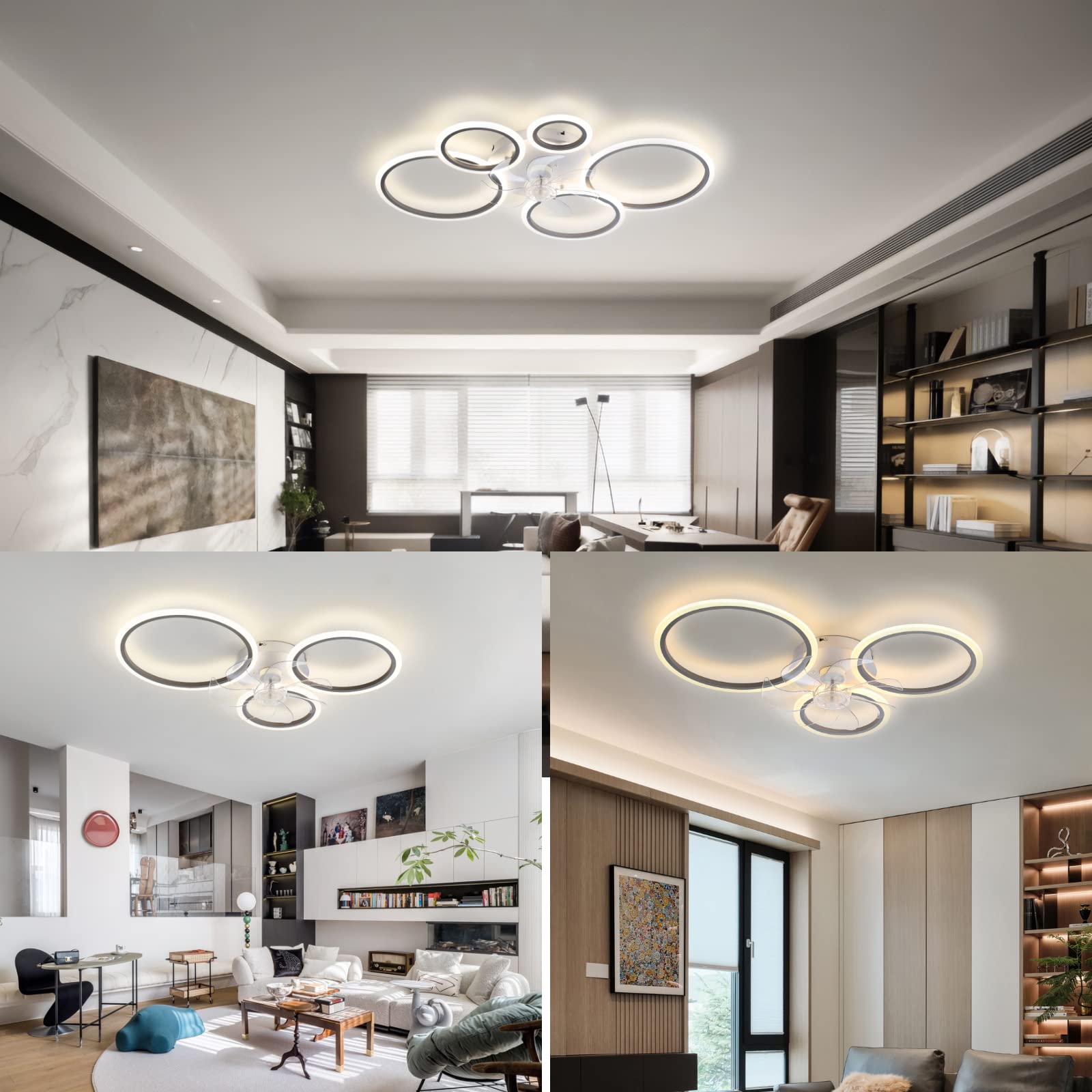 efine 48c oderno Ventilatore da Soffitto con Luce Silenzioso, Dierabile Lapada Ventilatore