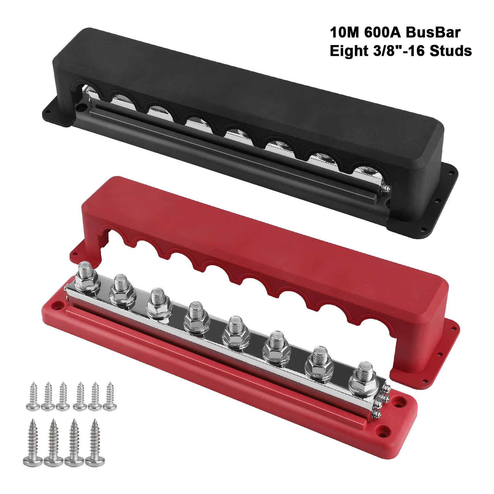8-Pfosten Stromverteilerblock Sammelschiene Mit Abdeckung 600-A Schiffsbatterieklemmen Verteilerblock (3/8 Zoll)