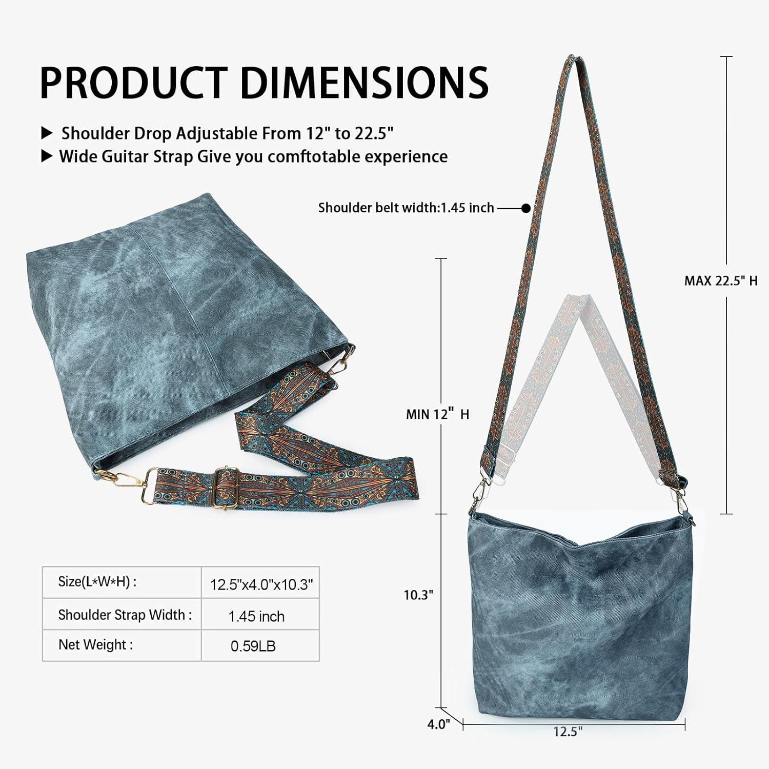 LAVTUG Hobo Bag for Women, Vegan Leather Shoulder Handbags Slouchy Bag with Zipper Everyday Tote Purse, Adjustable Strap | Slouchy, for Work, Travel, Weekender - Image 4