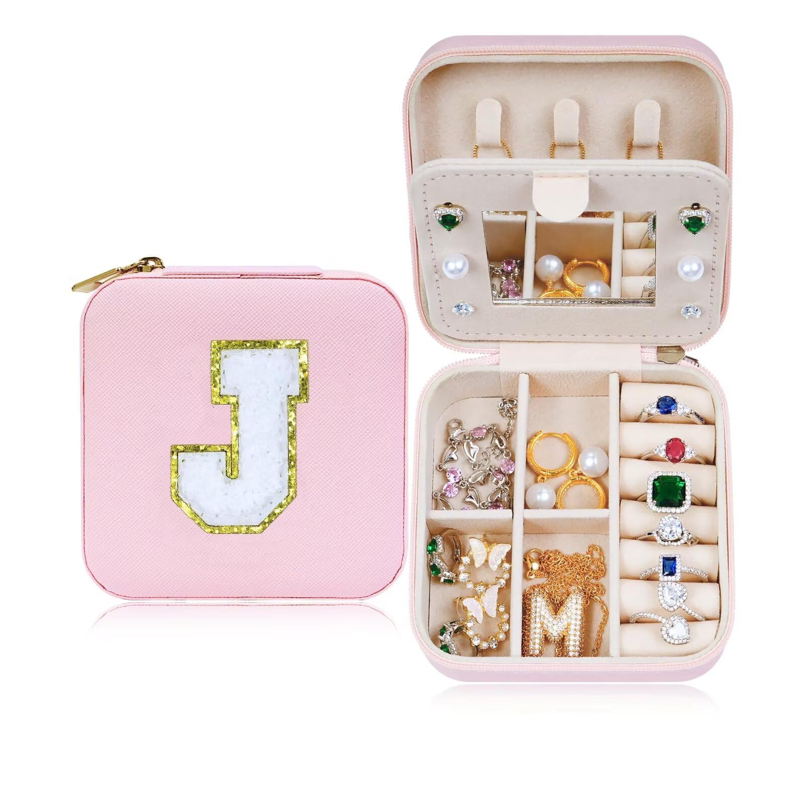 ETHOON Jewelry Travel Case Small Organizer Stocking Box Personalized Gifts Teenage Jewelry Accessories Holiday Christmas Gift for Women