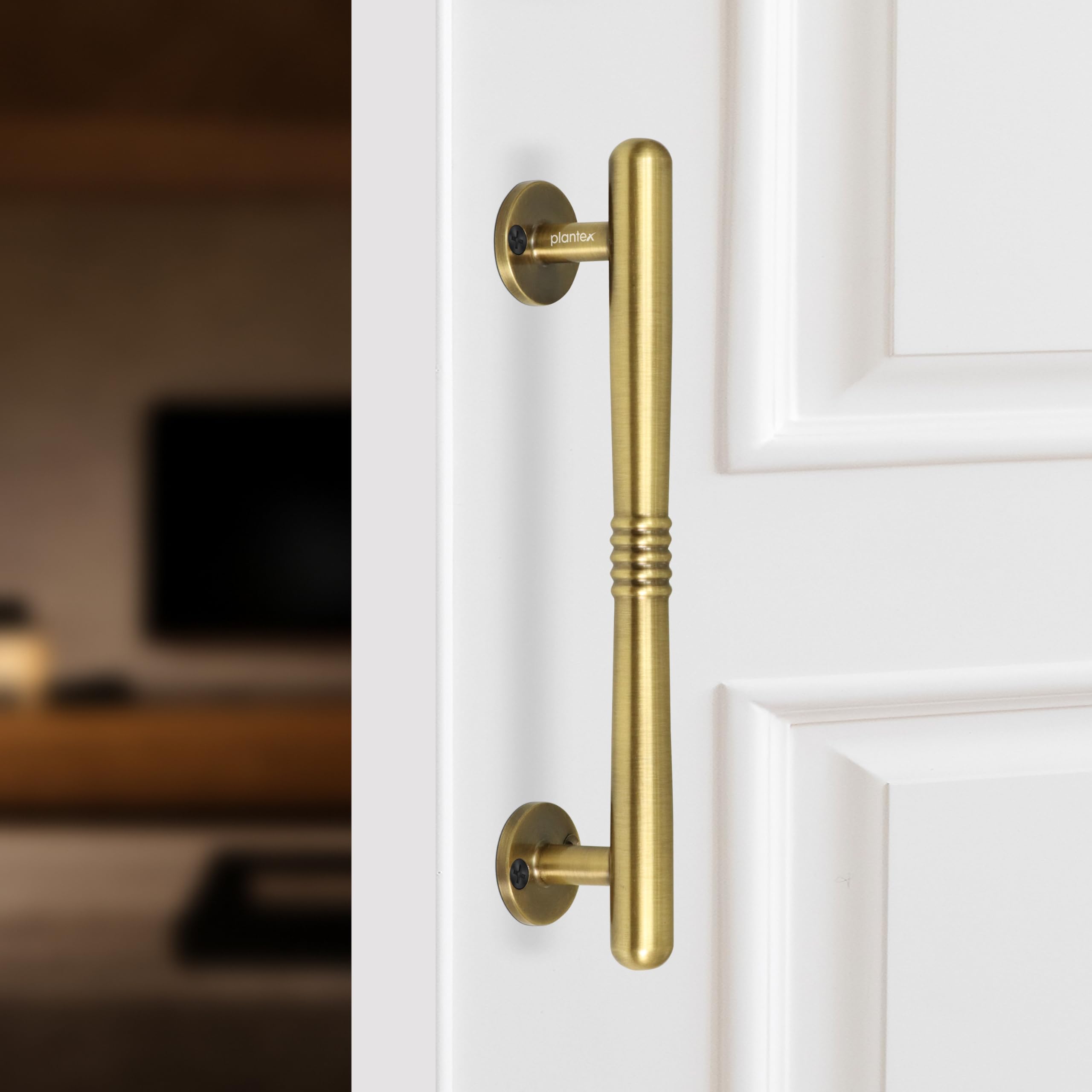Plantex Main Door Handle/Stainless Steel Handle for Door/8 Inch Pull-Push Handle/3 Years Warranty Pack of 1 (S-142, Brass Antique)