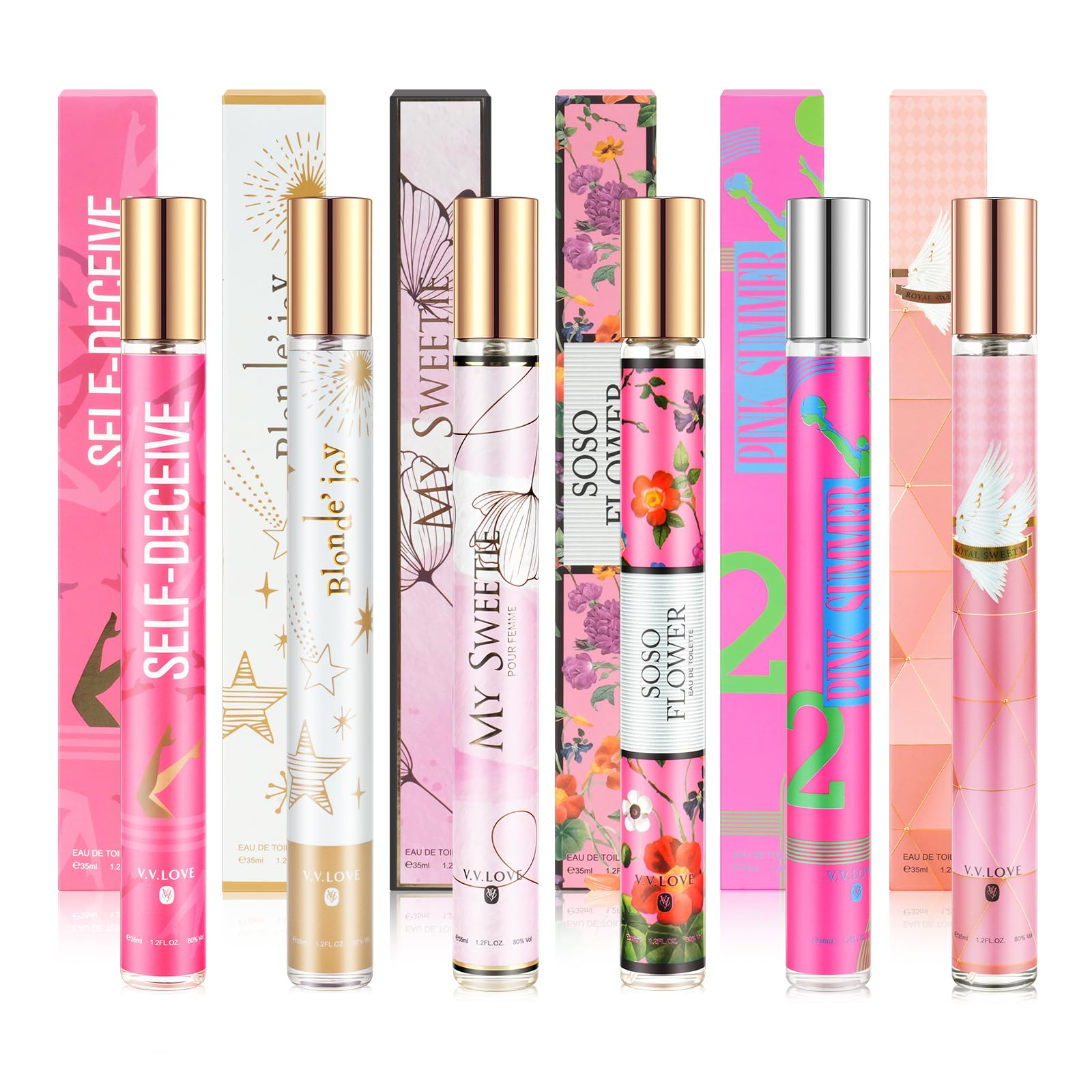 Set regalo profumo donna premium- 6 x 35 ml Eau de parfum, profumo portatile per donna, olio profumato, fragranza a lunga durata che sottolinea il tuo fascino