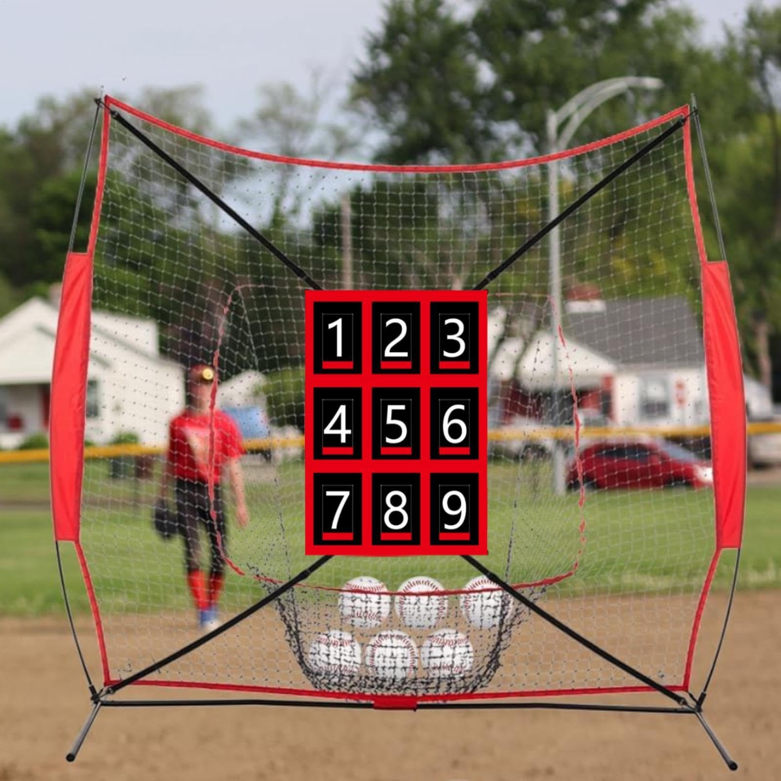 Baseball Batting Network, rete di lancio con zona di sciopero | Target di battuta per la pratica di softball | di rete da baseball regolabile con zona di attacco, attrezzatura da allenamento