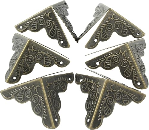 Miniatura 4 de Zorveiio 8 protectores de esquina de metal, protectores de esquina de caja plateada de 1 x 1 pulgada, protectores decorativos de esquina de metal,