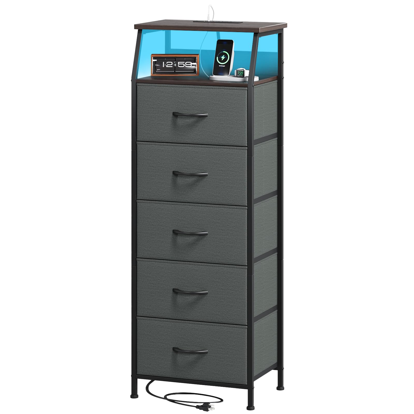 Somdot Nightstand with Charging Station