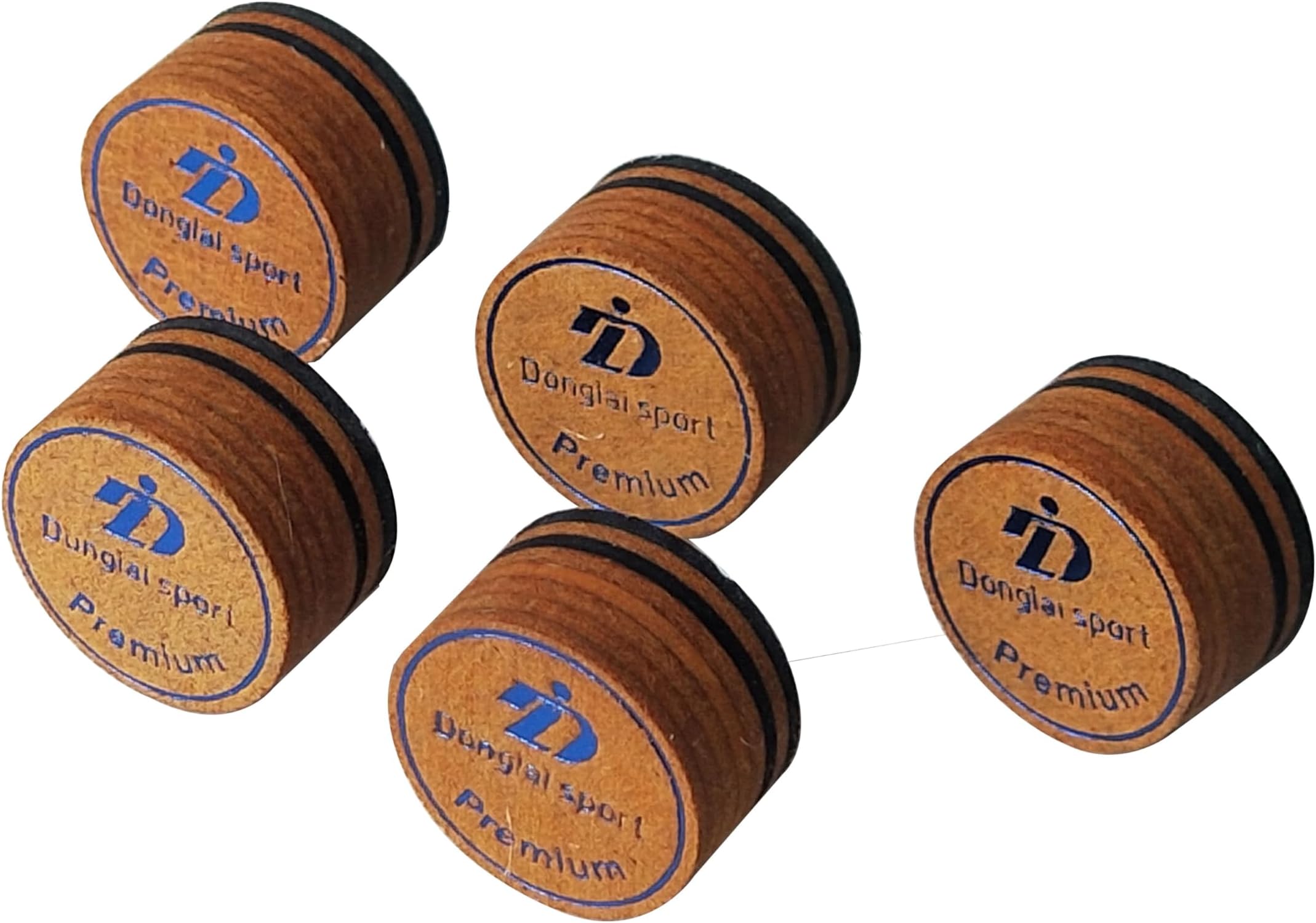5PCS Packed Brown/Black Premium Laminated Billiard Cue Tips, Laminated Pool Cue Tips, Max Grip Power Cue Tips-H Hardness