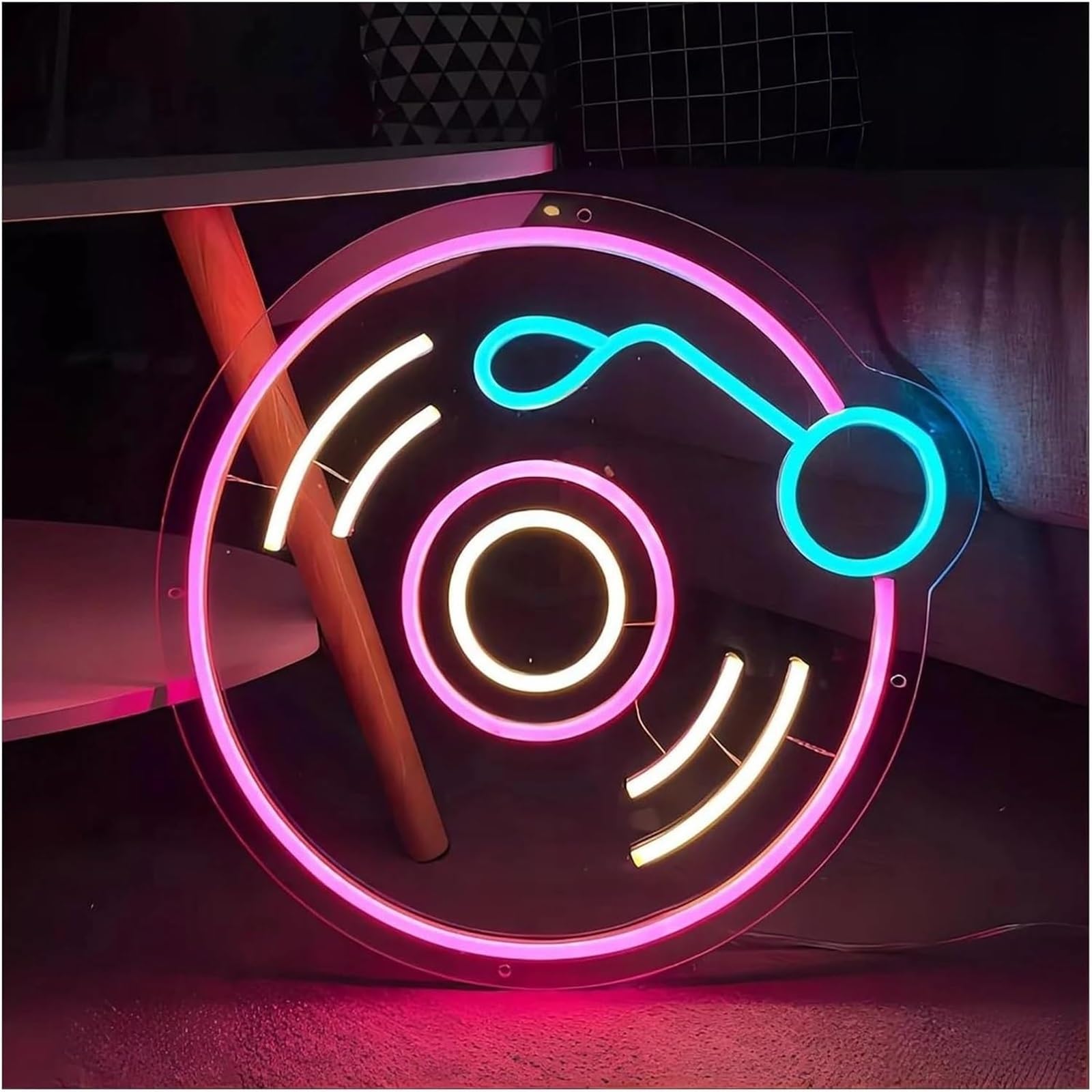 Zynther Neon lamp Colorful Letters Interior Lighting Neon Sign Recording Studio DJ Vinyl Record Wall Decor(2)