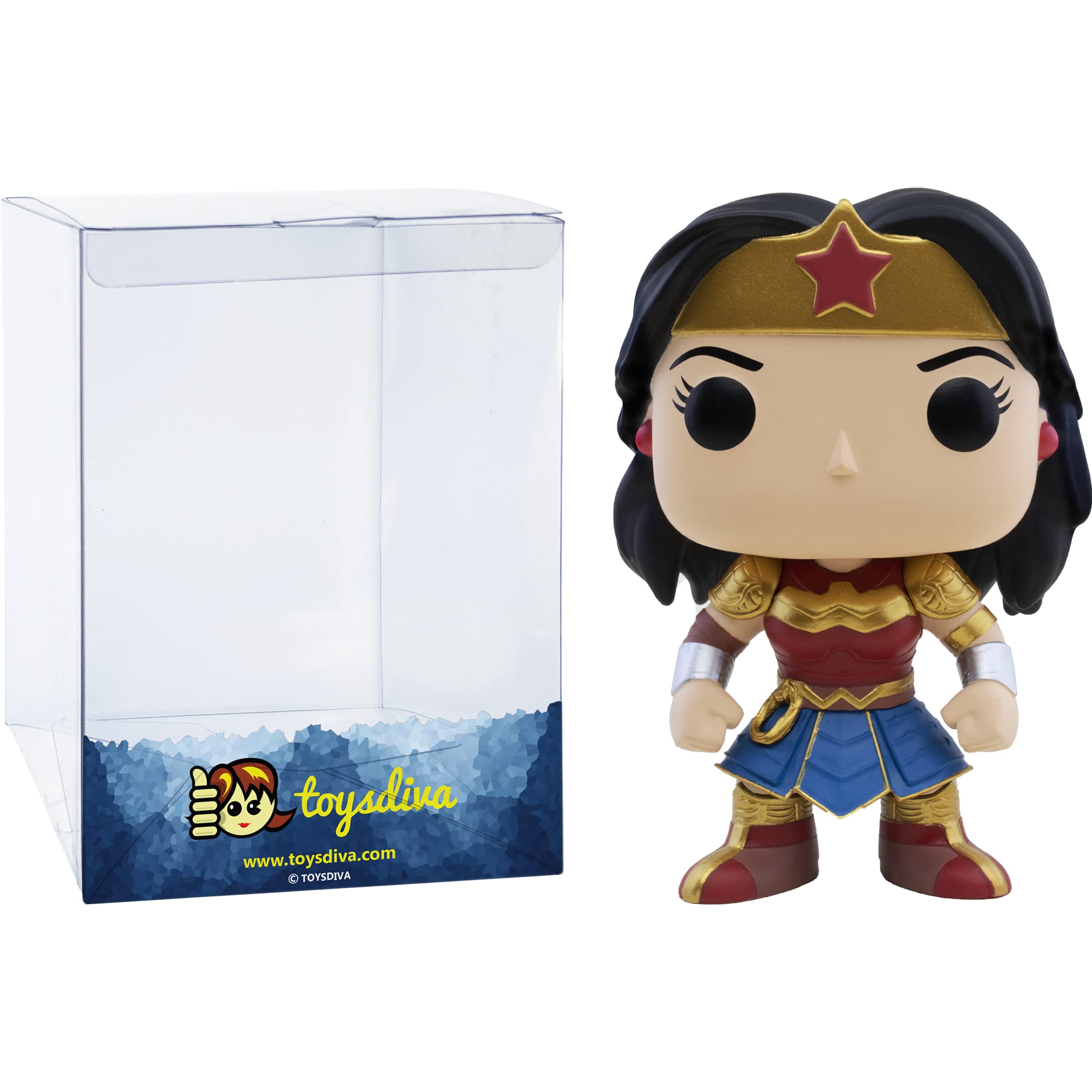 Funko Wonder W o m a n : P o p ! Heroes Vinyl Figurine Bundle with 1 Compatible 'ToysDiva' Graphic Protector (378 - 52434 - B)