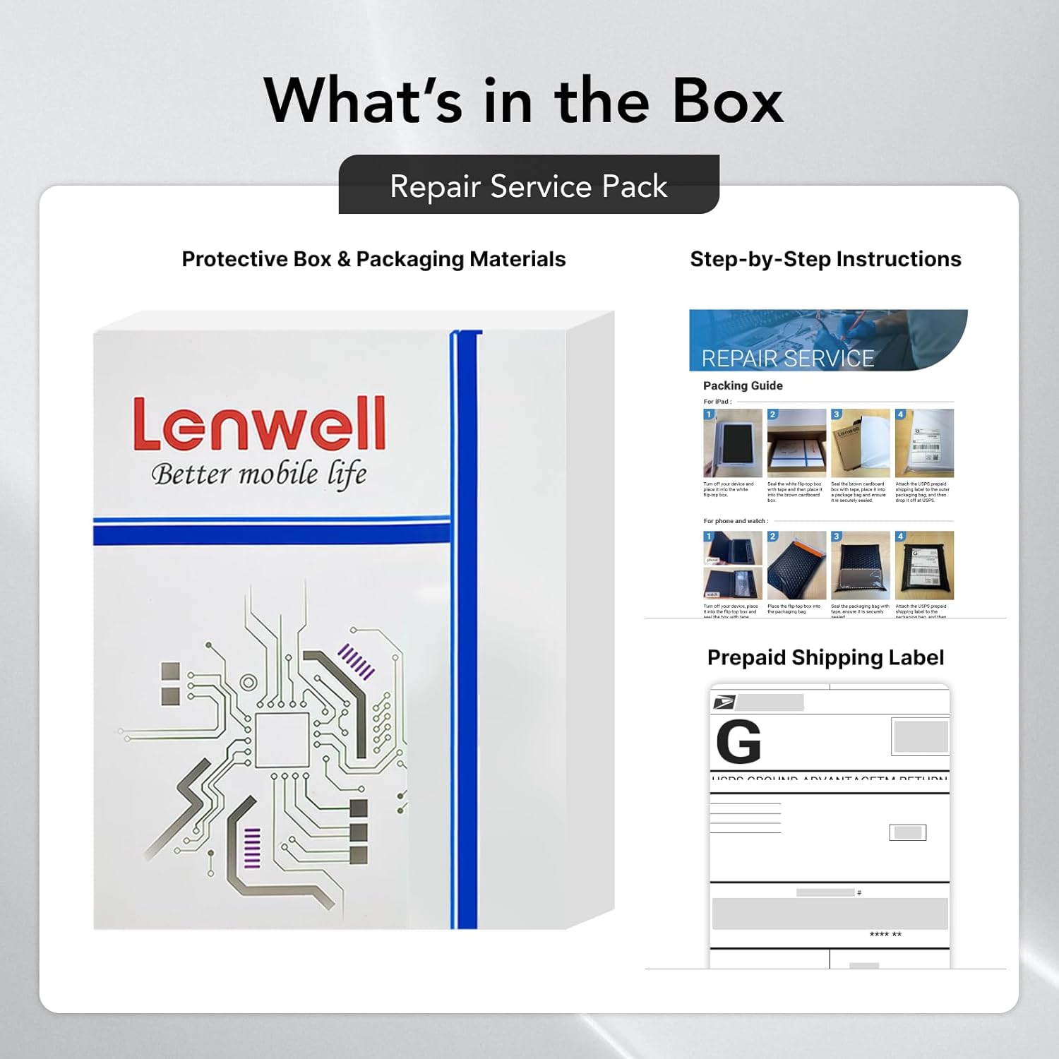 Mail-in Repair Service with Original OEM Pull Screen for Apple Watch Series 5 (40MM) Display Digitizer LCD Screen Replacement Touch Assembly A2092 A2094 A2156 with Install Service