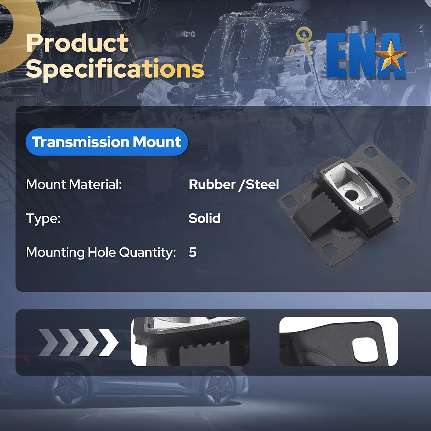 ENA Transmission Mount Compatible with Ford Focus Transit Connect 2.0L 2.3L Replacement for 2986 A2986 EM2986