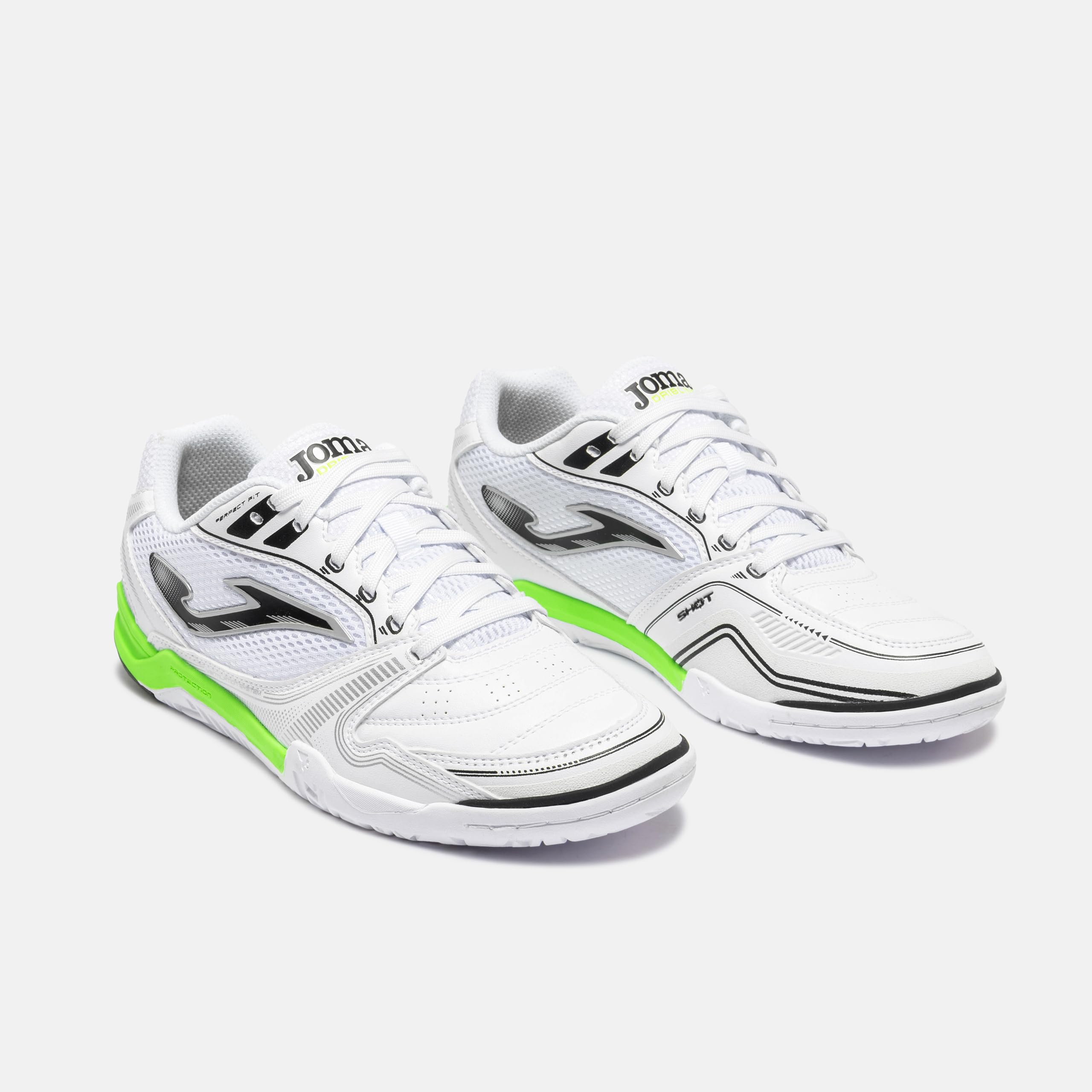 Joma Zapatillas de Fútbol Sala para Hombre, 39-46 Cómoda y Resistente con Piel con Mesh Transpirable - Suela de Caucho - Dribling