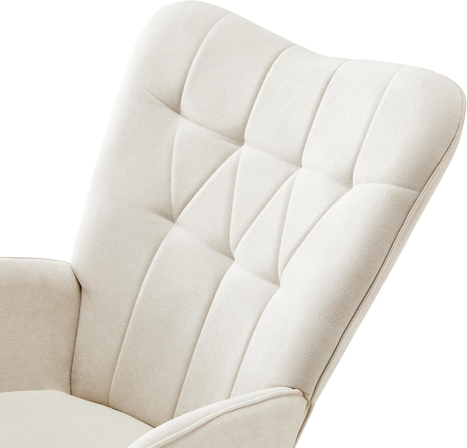 HOME DESIGN & CONFORT® Mecedora Lactancia Especial de Tela | Sillón Relax con Diseño Moderno y Ergonómico (Requiere Montaje) (Beige con Botones.) (Beige Sin Botones)