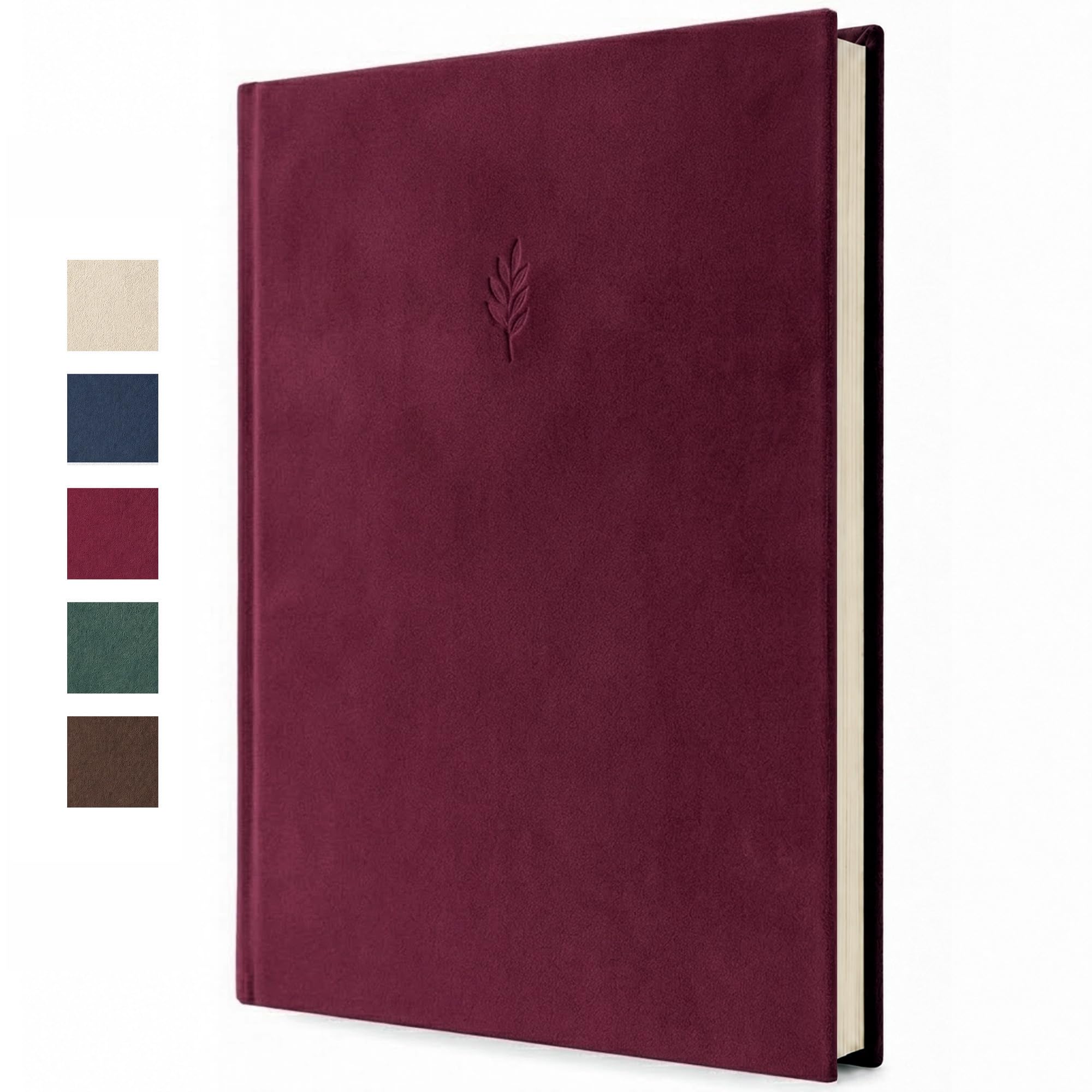 Large Photo Album Self Adhesive - 40 Pages Hold 120 6x4 Photos - Velvet Memory Book for Wedding, Family, Baby & Travel - Scrapbook with Sticky Pages, 24x33cm - Red
