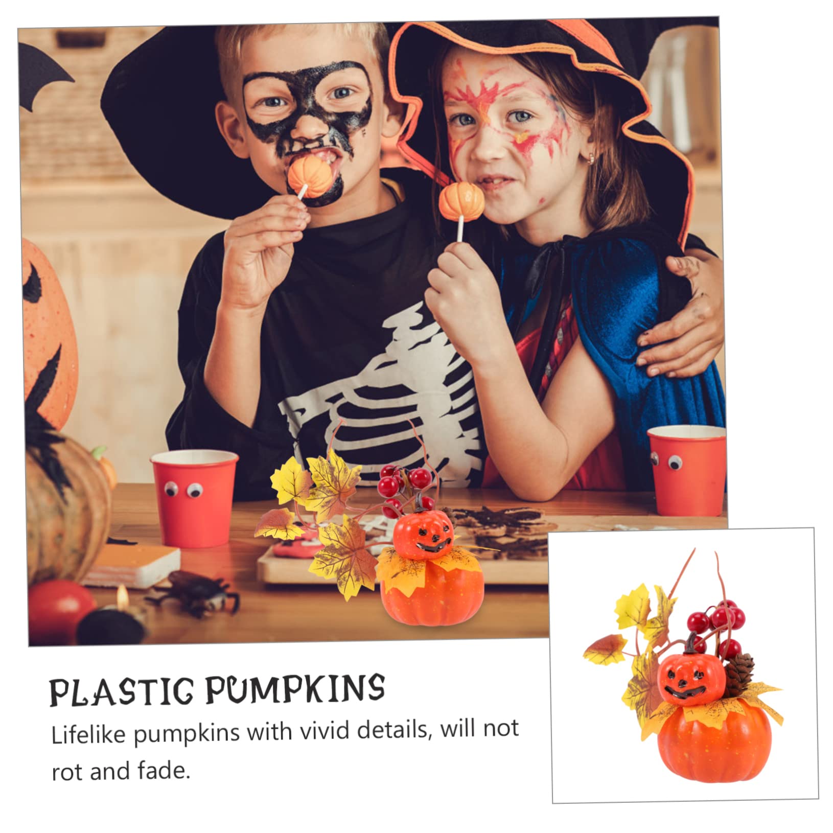 Abaodam 5stücke Künstlicher Kürbis Deko-objekt Für Herbst Und Halloween-Dekoration Lebensechte Details Für Tisch Und Hausdekoration Wiederverwendbar Und Pflegeleicht Natürliche
