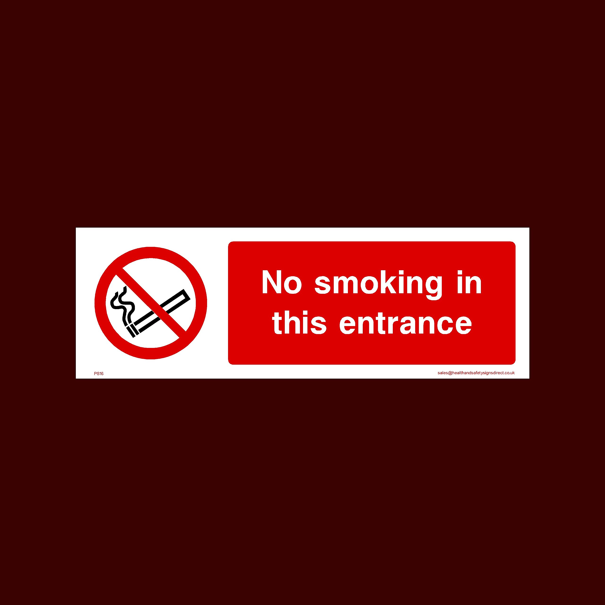 Ussp&S No Smoking In This Entrance Sticker/Self Adhesive Sign (Ps16) - No Smoking, Building, Counter, Bar, Premises, Law, Naked Lights