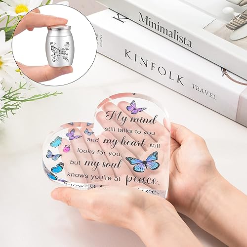 Miniatura 2 de Mini urnas para cenizas humanas de acero inoxidable, mini urnas de recuerdo de cremación, pequeñas urnas conmemorativas de mariposa, urna de cenizas
