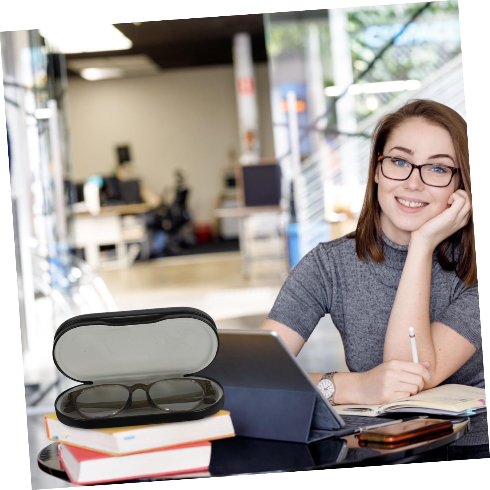 Caja de Lentes de Contacto Doble para Viaje, PU Negro Portátil | Organizador Compacto, Diseño para Guardar Lentillas, Material de Cuero Pu y Plástico, Ligero, para Bolso