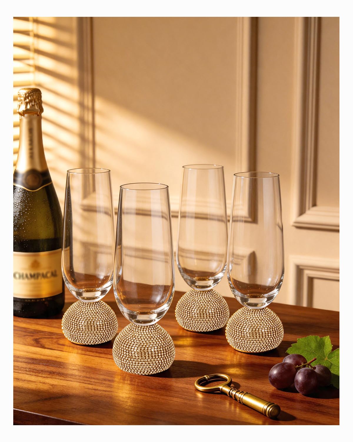 Elegant Stemless Champagne Glasses - Set of 4 -1 Elegant Stemless Champagne Glasses - Set of 4 -1