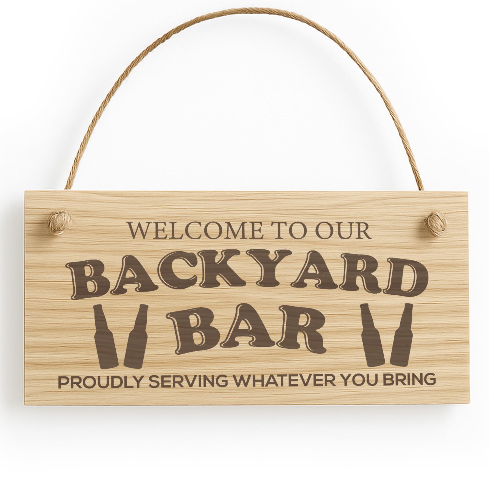 Red Ocean Funny Backyard Bar Sign Plaque Wood Engraved Sign Wall Door Garden Sign Alcohol Gift