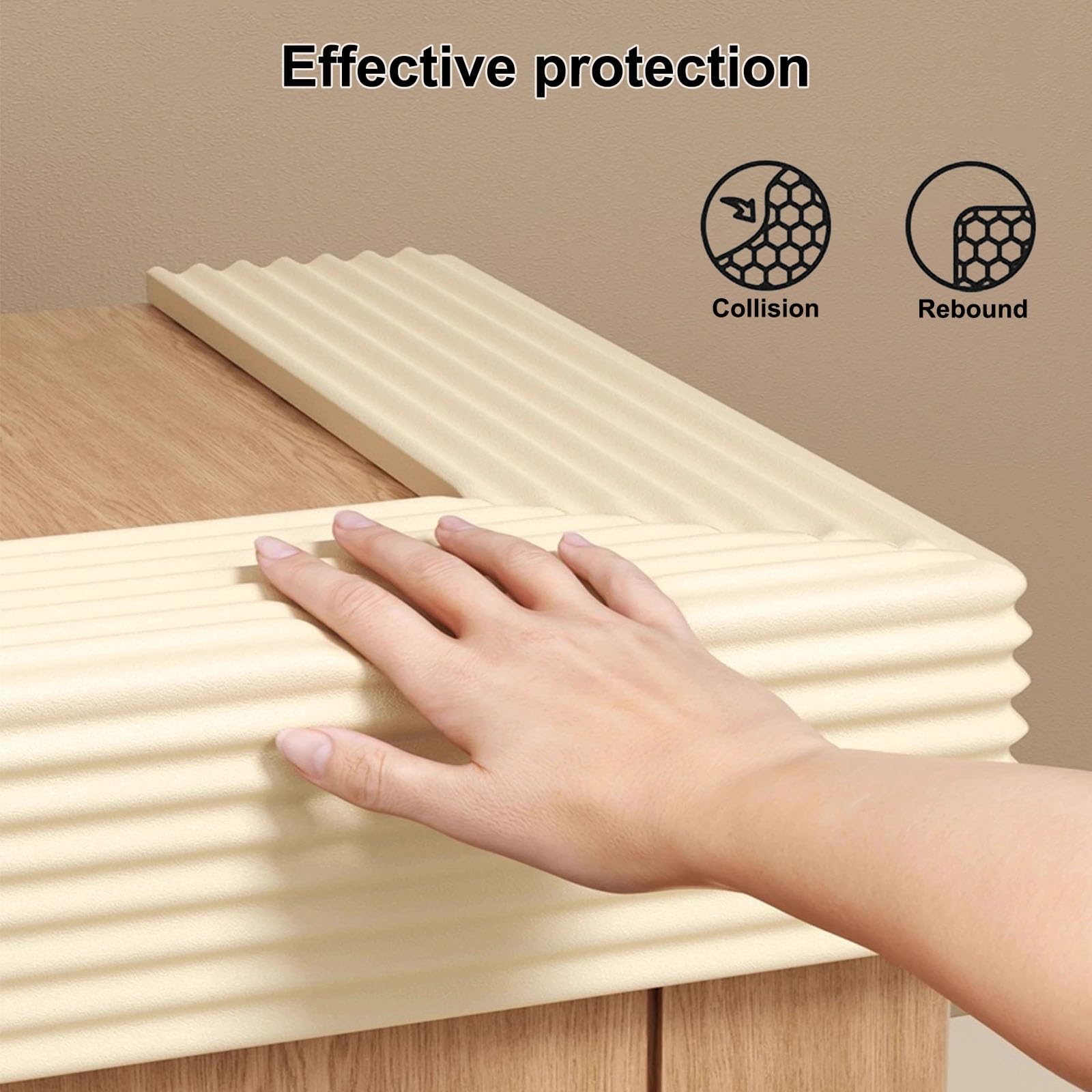 Protectores de esquina de goma NBR autoadhesivos, bordes de muebles y protectores de golpes para mesas, chimeneas, seguridad para bebés