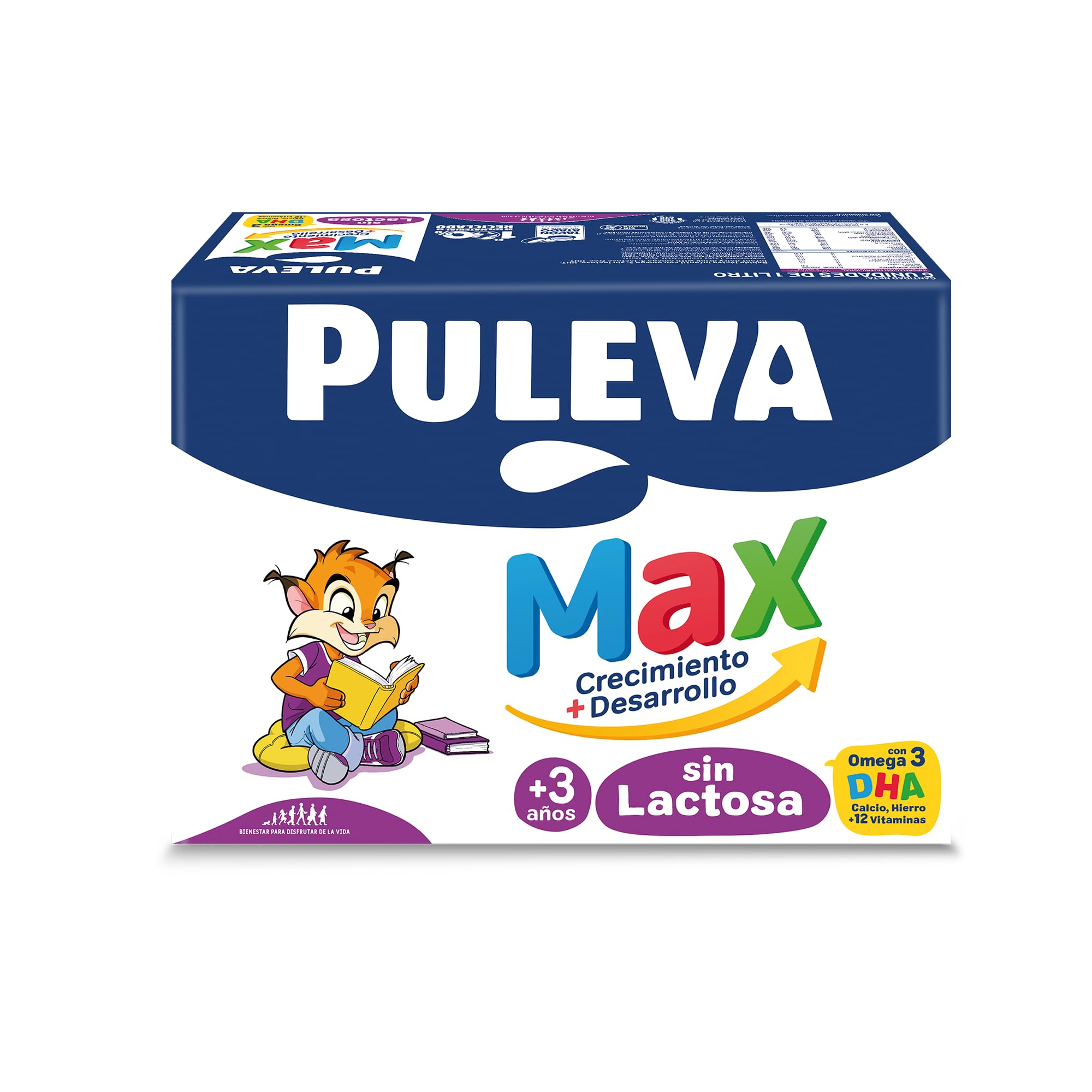 Puleva Max Sin Lactosa Leche De Crecimiento Y Desarrollo +3 Años Pack 6x 1l