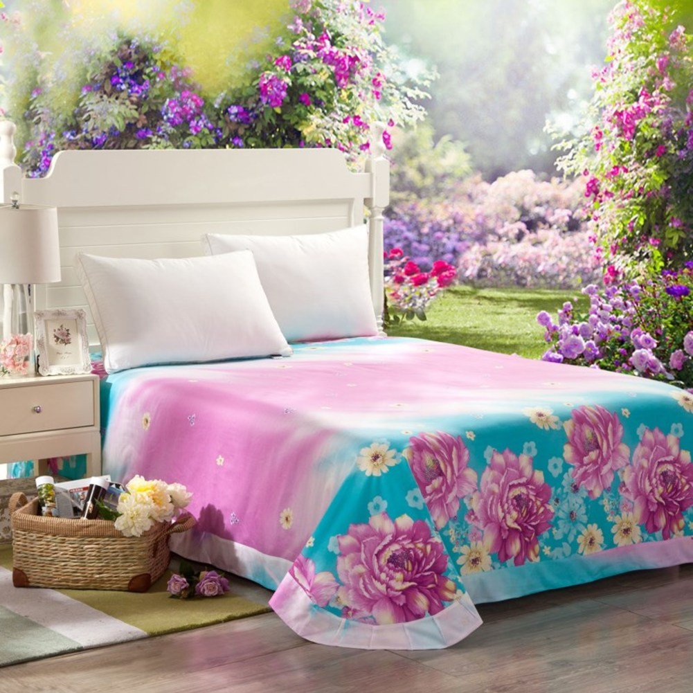 Drap de coton été léger 245x250cm parfait pour rafraîchir votre chambre