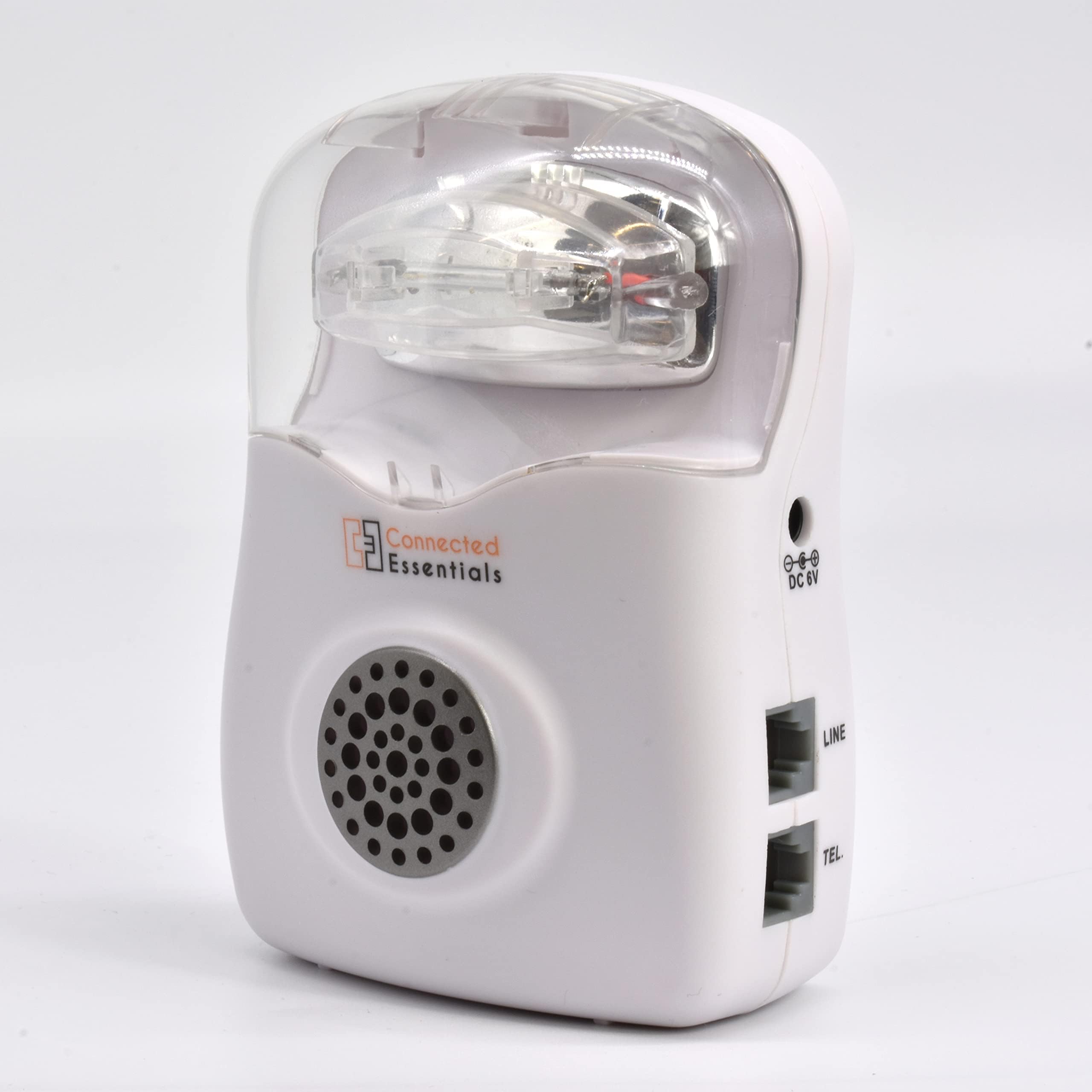 Audible & Visual Telephone Call Alert With Strobe Light & Adjustable Ringing Volume (Low/High/Off) - Suitable for Noisy Environments & The Hard Of Hearing – CEA-20 By Connected Essentials