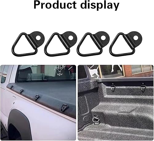 Miniatura 7 de Gseigvee Pack-4 anclajes de amarre para automóvil, anillos de metal en forma de V, ganchos de amarre de carga, kits de herramientas atornilladas,