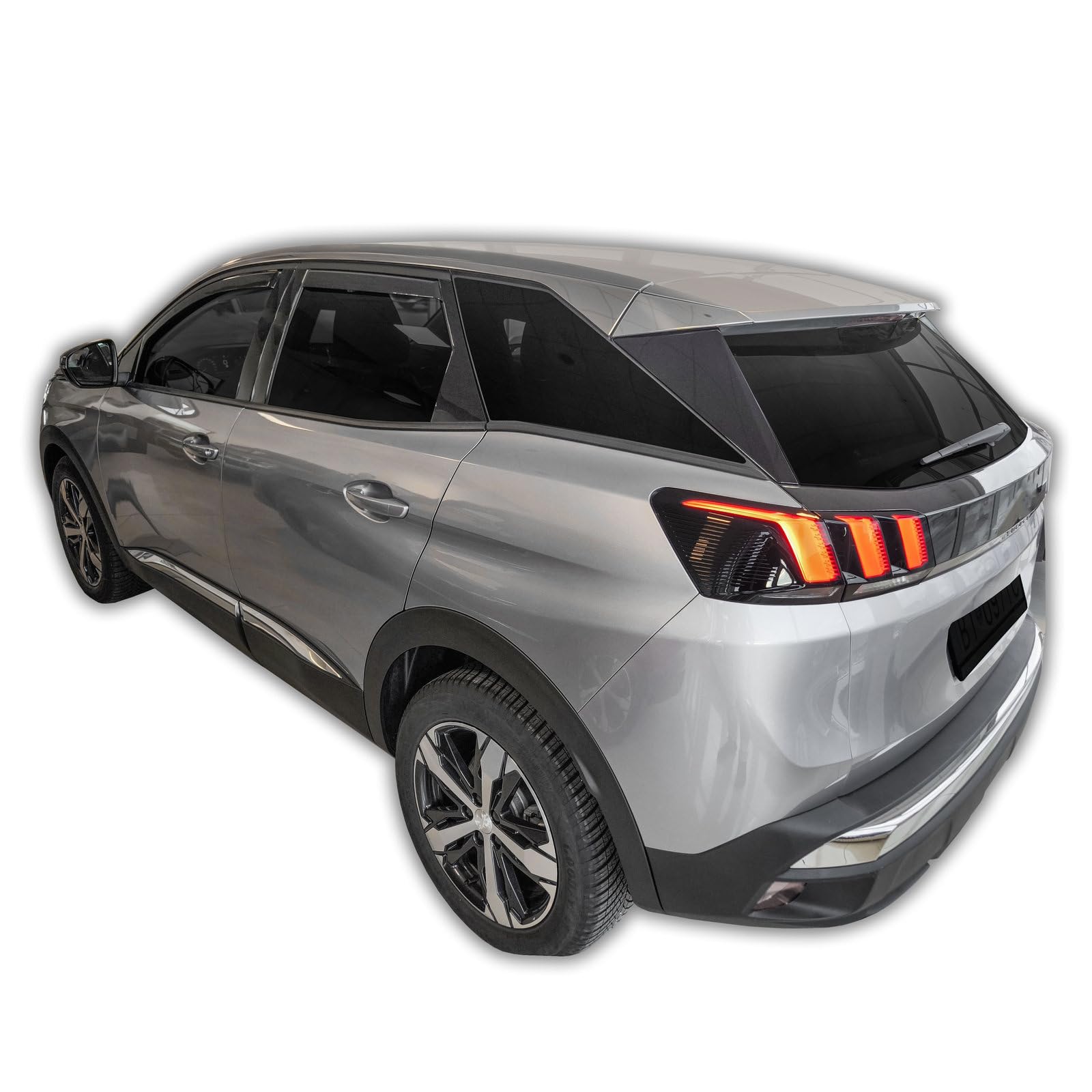 J&J AUTOMOTIVE GP Deflettori d'Aria per Peugeot 3008 2 2017-2024, Set da 4 Pezzi, Antiturbo Antivento Antipioggia, Anteriore Nero fumé Oscurato