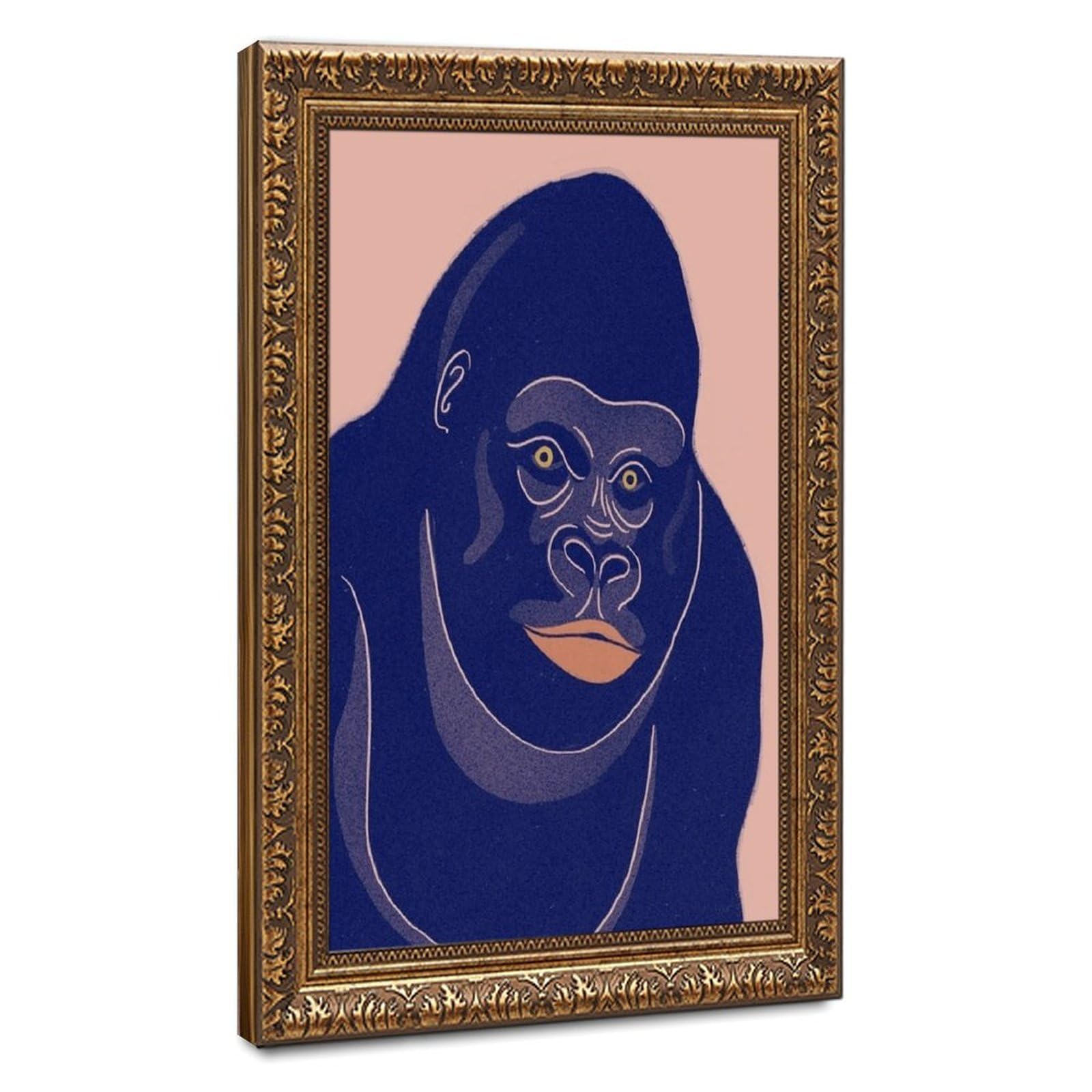 Bareronor Gorilla With Orange Canvas Poster Bedroom Decor Landscape Office Room Decor Gift 24" L X 36" W