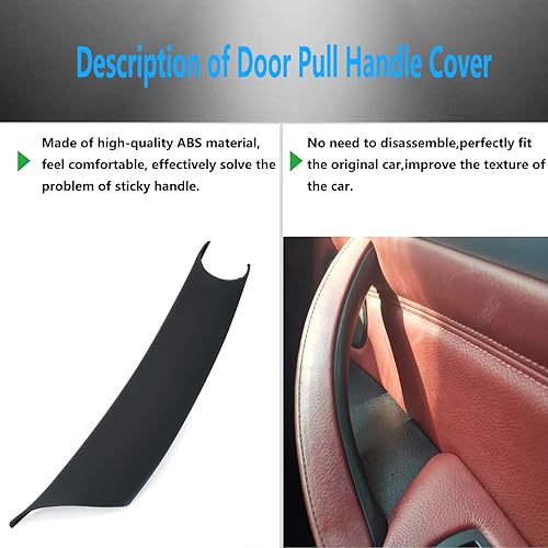 Miniatura 4 de GEATaaT Cubierta para manija de puerta compatible con BMW X5 Series E70E70 LCI 2008-2013, BMW X6 Series E71E72 2008-2014 (3 piezas) (negro)