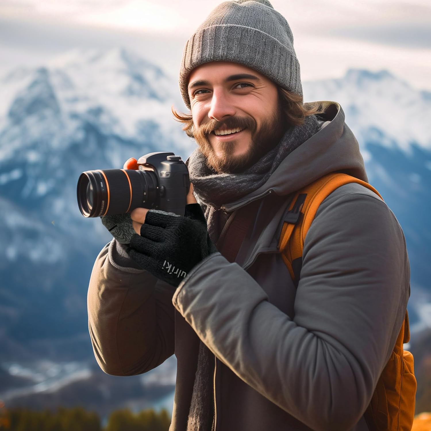 Merino Wool Gloves 3-Cut Fingerless Gloves for Men Women Cold Weather Winter Fishing Photography - Image 5