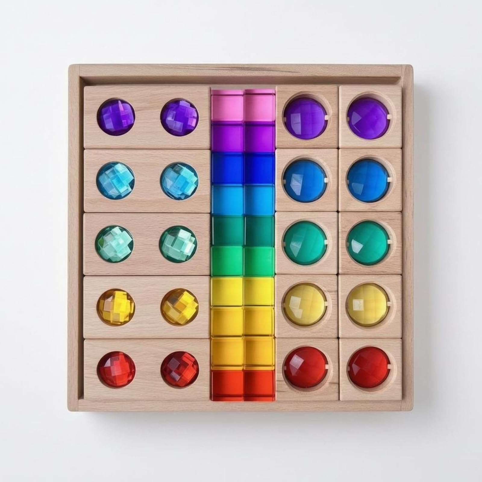 Bloque Sensorial Infantil Juego de Clasificación de Formas Rompecabezas Tablero Educativo Acrílico y Madera con Efectos de Luz Adecuado para