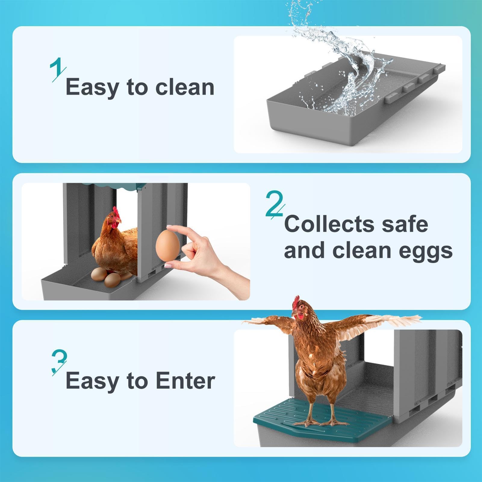 per Galline Singolo Impermeabile per Anatre | Pollaio da Esterno per Allevatori, Agricoltori, Amanti degli Animali, Cortile, Fattoria, Giardino, Pollaio Mobile