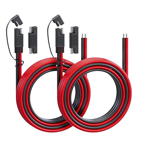 MADCATZ Cable de extensión de conector SAE de 2 pines de 1 pie a 16 AWG, conector rápido SAE para automoción, panel solar, batería, enchufe SAE (5