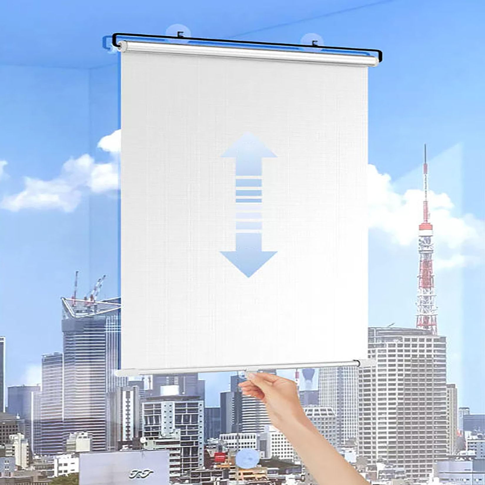 Silver Suction Cup Roller Blind,Window Blind Sun Protection Blackout Thermal Retractable Roller Blind Privacy Screen and Anti-UV Temporary Blinds for Car Home Office No Drilling(80x140cm)